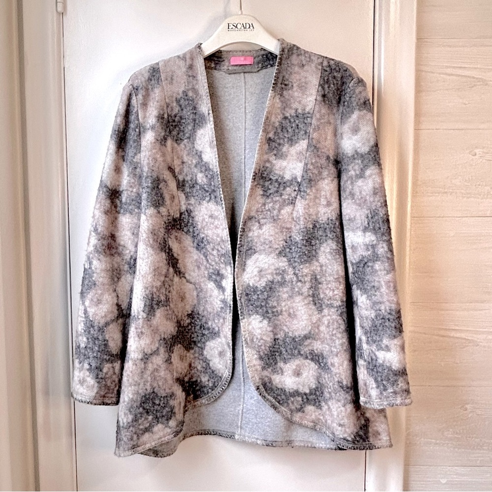 BASLER Wool Blend Soft Floral Textured Cardigan